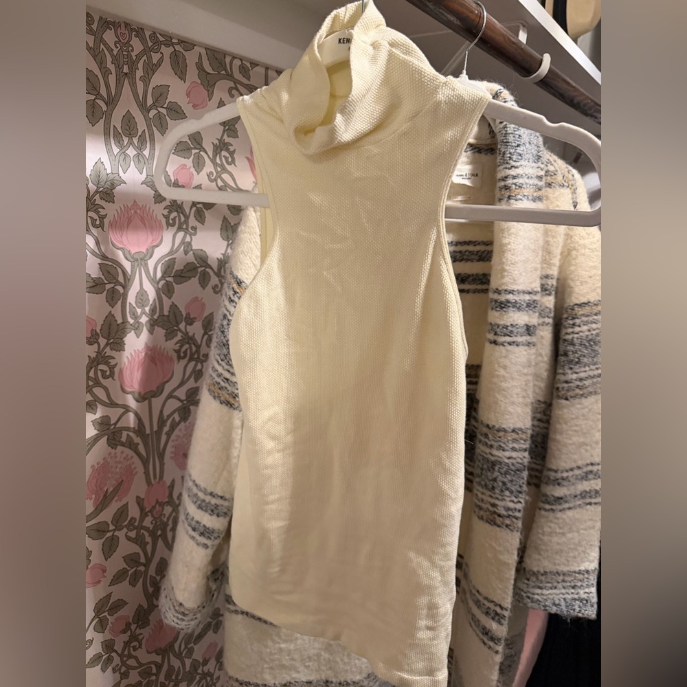 Free People Always Ready Seamless Turtleneck Tank in Ivory M/L